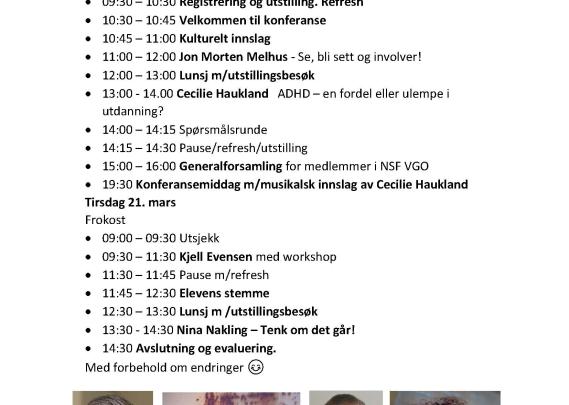 Program Lærelyst- en konferanse uten fasit men til inspirasjon- 20-21.mars 2023