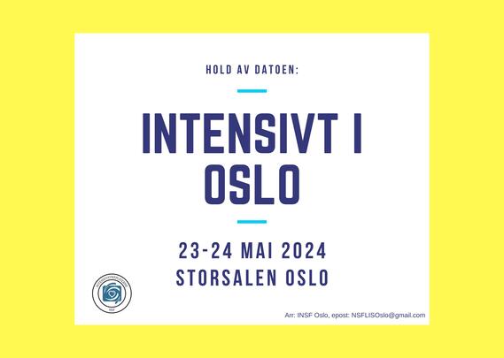 Intensivt i Oslo arrangeres 23-24 mai 2024