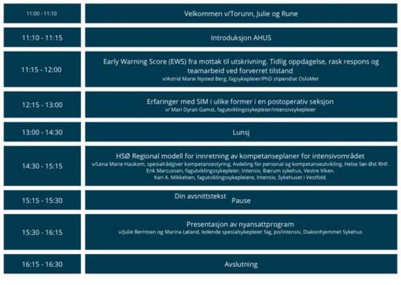 Fagsykepleiermøte AHUS