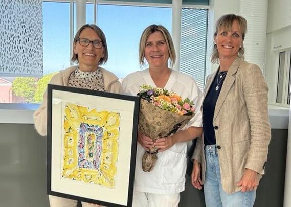 Årets sykepleierleder i Rogaland sammen med fylkesledelsen