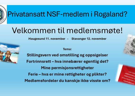 Plakat - medlemsmøter for privatansatte