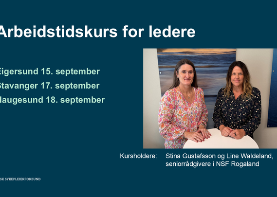 Arbeidstidskurs for ledere i Rogaland