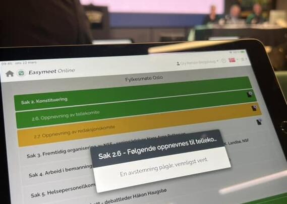 Bilde av det digitale møtesystemet