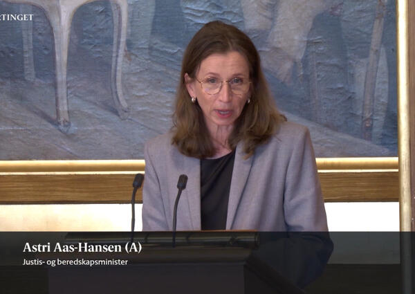 Bildet viser justis- og beredskapsminister Astri Aas Hansen fra Arbeiderpartiet.
