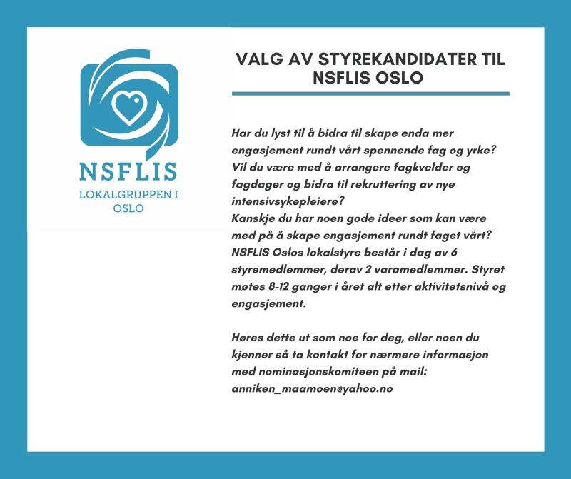 Valg av styrekandidater til NSFLIS Oslo