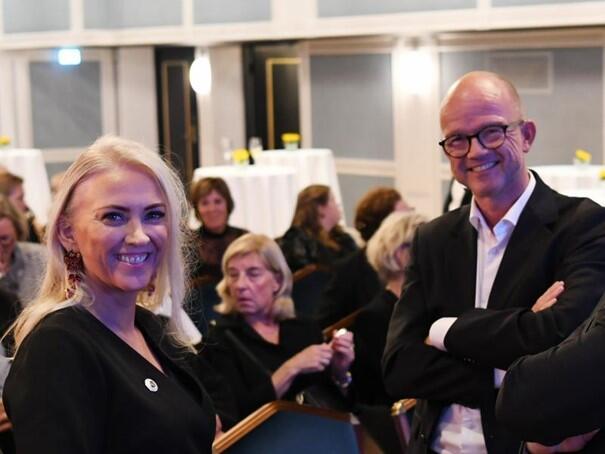 Lill Sverresdatter Larsen og administrerende direktør i NHO, Ole Erik Almid