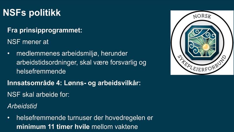 NSFs arbeidstidspolitikk
