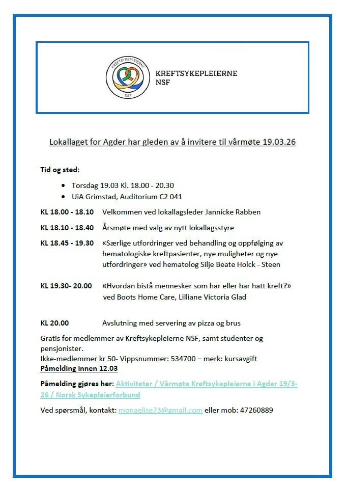 Kreftsykepleierne i Agder