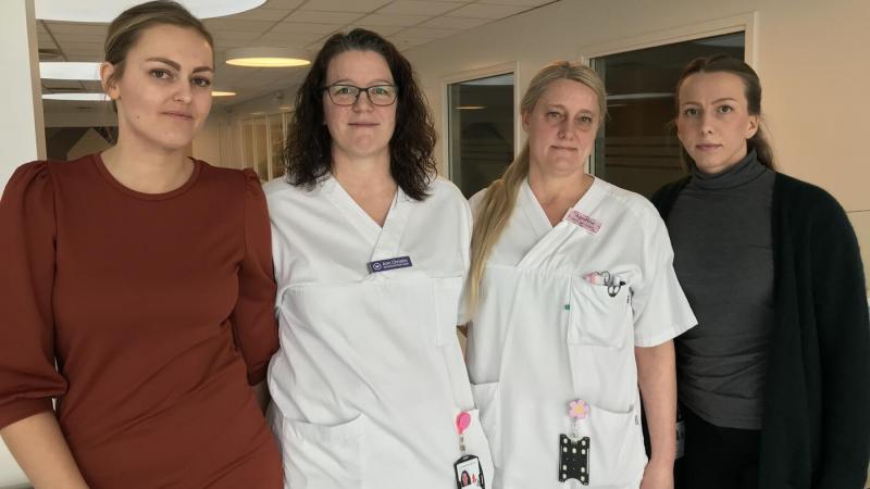 De fire saksøkte sykepleierne: Maria Worren Vågsholm, Ann Christin Skrøder,  Agnethe Karlsen og Elin Gunther Johannessen