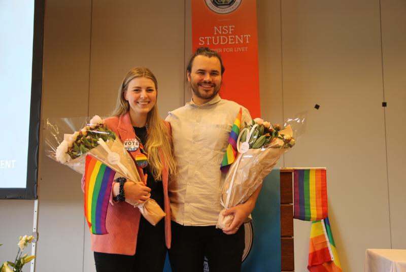 Studentleder Ingvild Berg Lauritsen og nestleder Martin Ottesen Wichstad